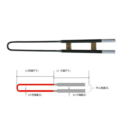 U型硅鉬棒生產廠家定制1700型高溫電爐加熱棒電熱棒